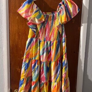 Vibrant Multicolor Midi Dress